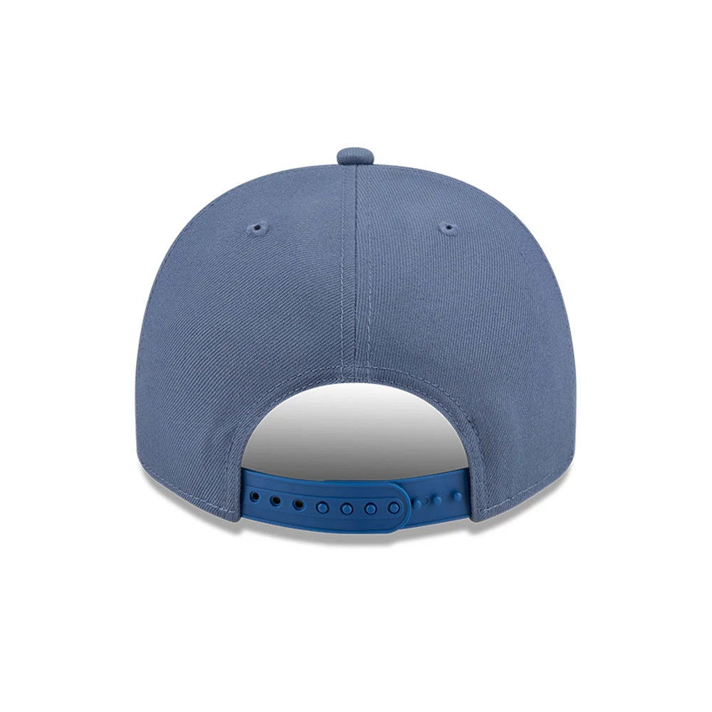 Pictured is this MLB Slate Stone LA Dodgers 9FIFTY A-Frame Snapback cap in dark blue. 7