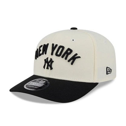 Pictured is this MLB 2 Tone New York Yankees 9SEVENTY Stretch Snap cap in cream & black. 1