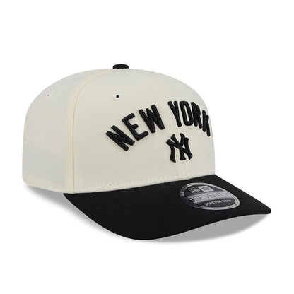 Pictured is this MLB 2 Tone New York Yankees 9SEVENTY Stretch Snap cap in cream & black. 4