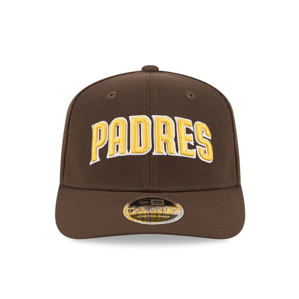 Pictured is this MLB San Diego Padres 9SEVENTY Stretch Snap cap in dark brown. 6