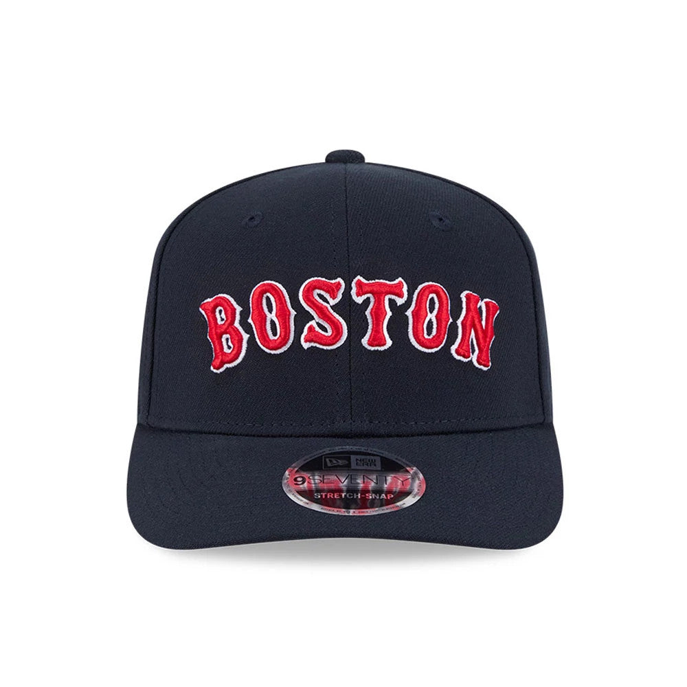 Pictured is this MLB Boston Red Sox 9SEVENTY Stretch Snap cap in navy. 2