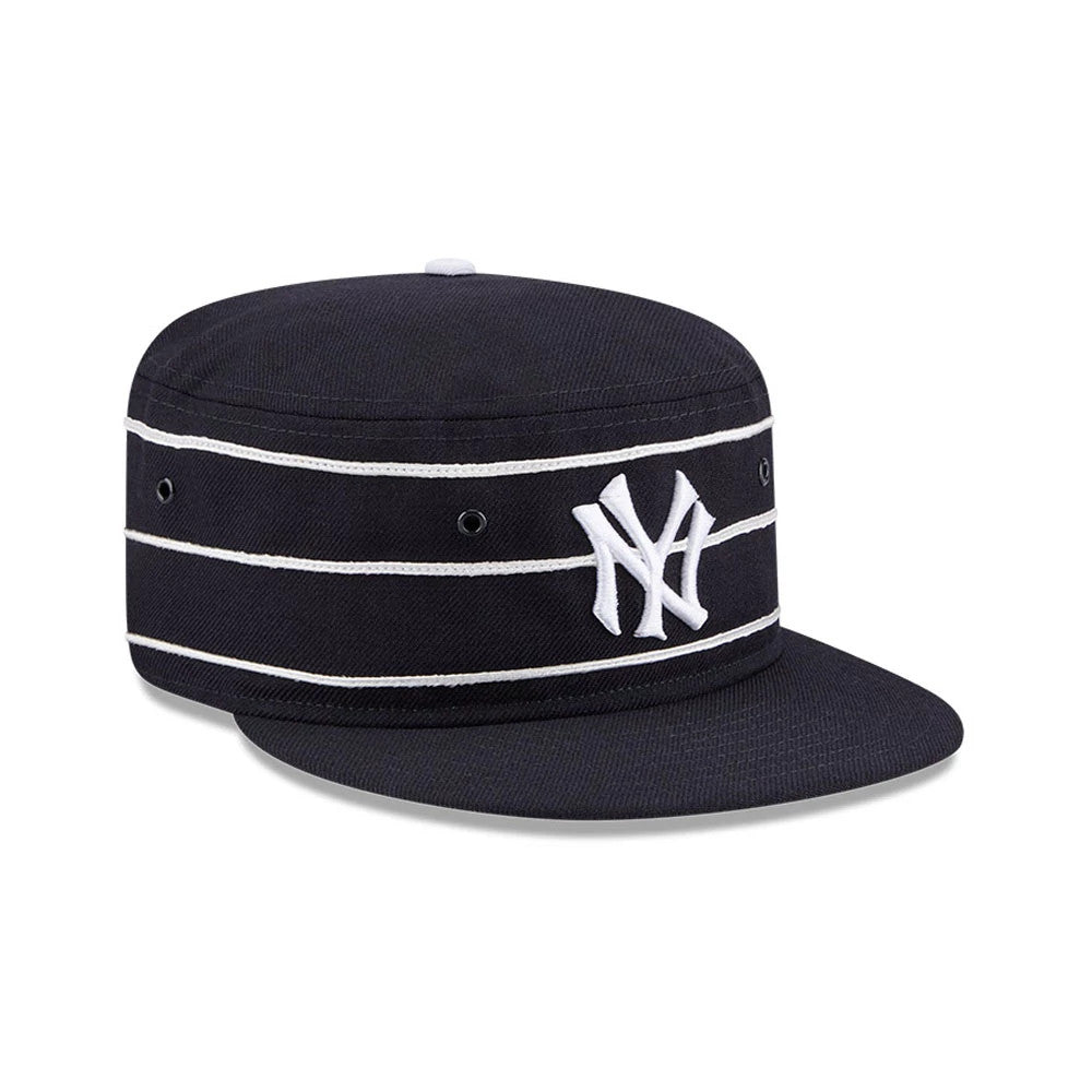 Pictured is this MLB Cooperstown New York Yankees Pillbox Adjustable cap in navy. 4
