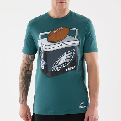 The model is wearing this NFL Training 2026 Philadelphia Eagles T-Shirt in dark green. 3