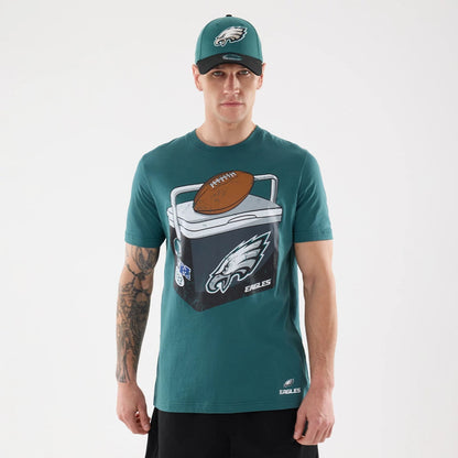 The model is wearing this NFL Training 2026 Philadelphia Eagles T-Shirt in dark green. 1