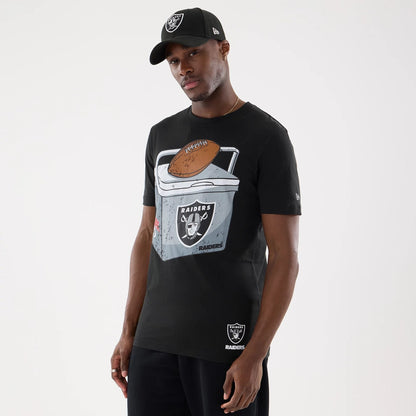 The model is wearing this NFL Training 2026 Las Vegas Raiders T-Shirt in black. 1