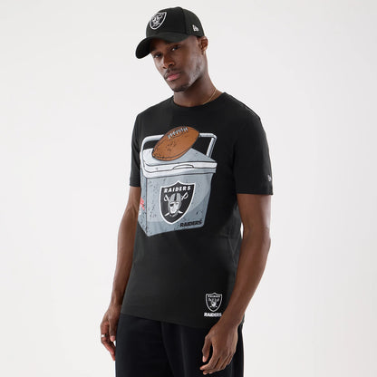The model is wearing this NFL Training 2026 Las Vegas Raiders T-Shirt in black. 1
