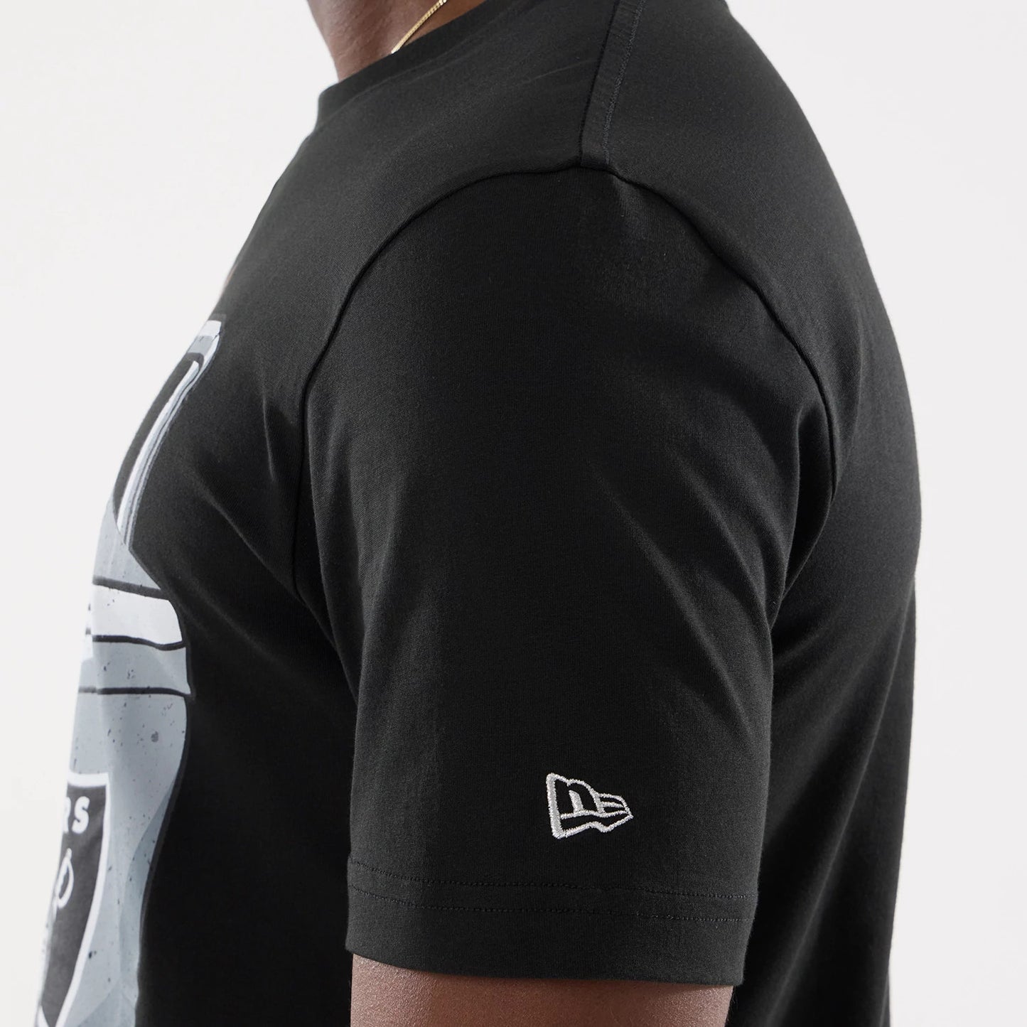 The model is wearing this NFL Training 2026 Las Vegas Raiders T-Shirt in black. 5