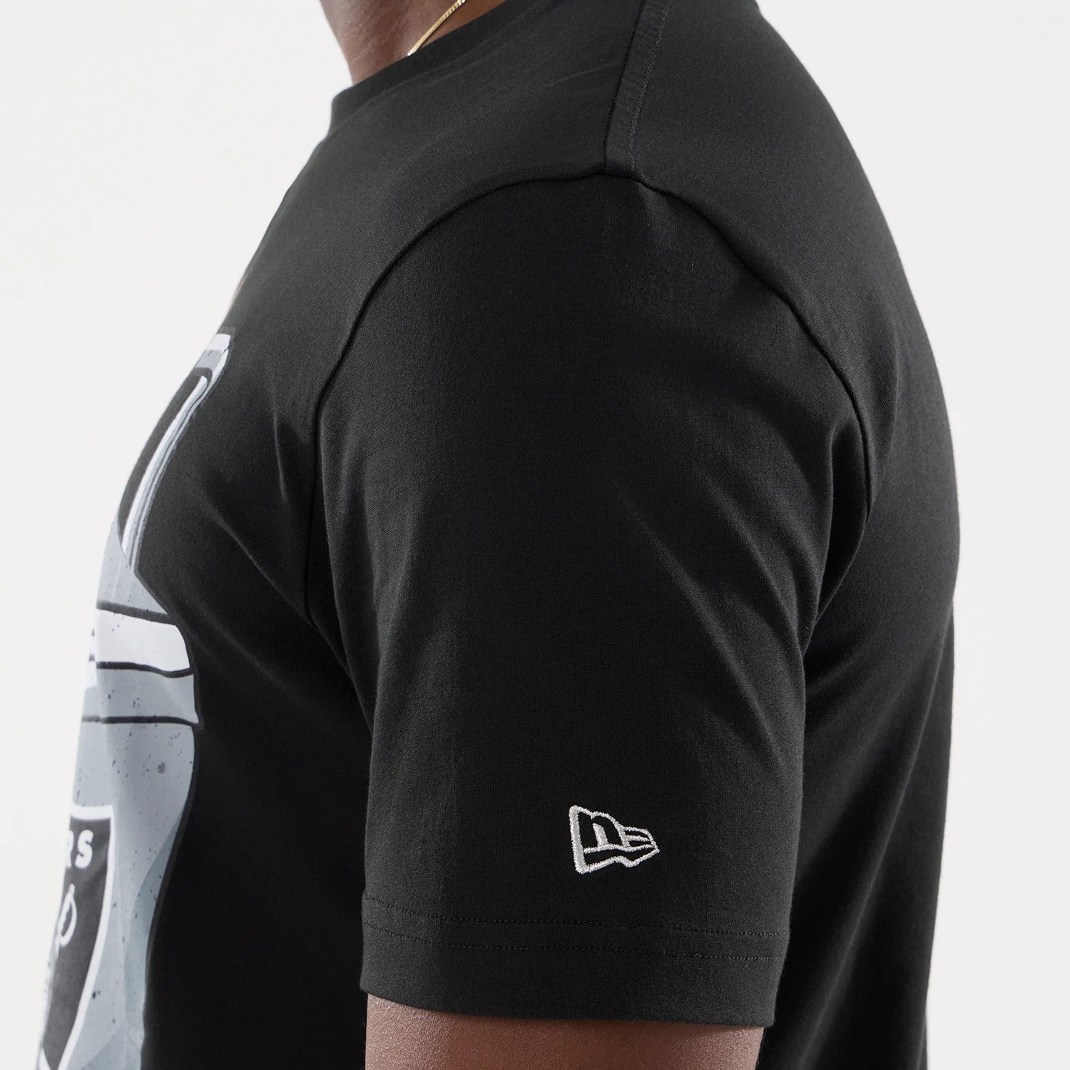 The model is wearing this NFL Training 2026 Las Vegas Raiders T-Shirt in black. 5