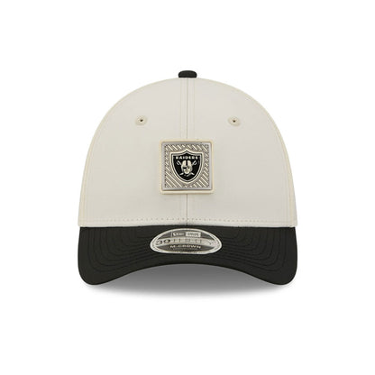 Pictured is this NFL Training 2026 Las Vegas Raiders 39THIRTY M-Crown Stretch Fit cap in white. 2