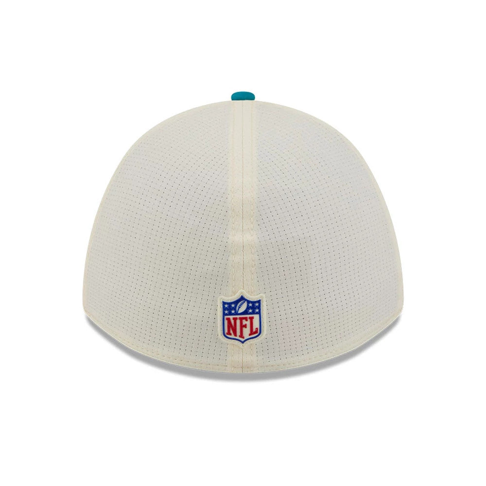 Pictured is this NFL Training 2026 Jacksonville Jaguars 39THIRTY M-Crown Stretch Fit cap in white. 4