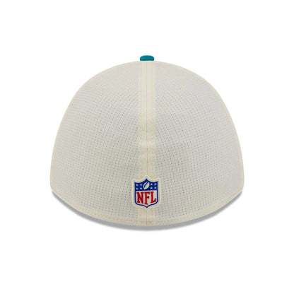 Pictured is this NFL Training 2026 Jacksonville Jaguars 39THIRTY M-Crown Stretch Fit cap in white. 4