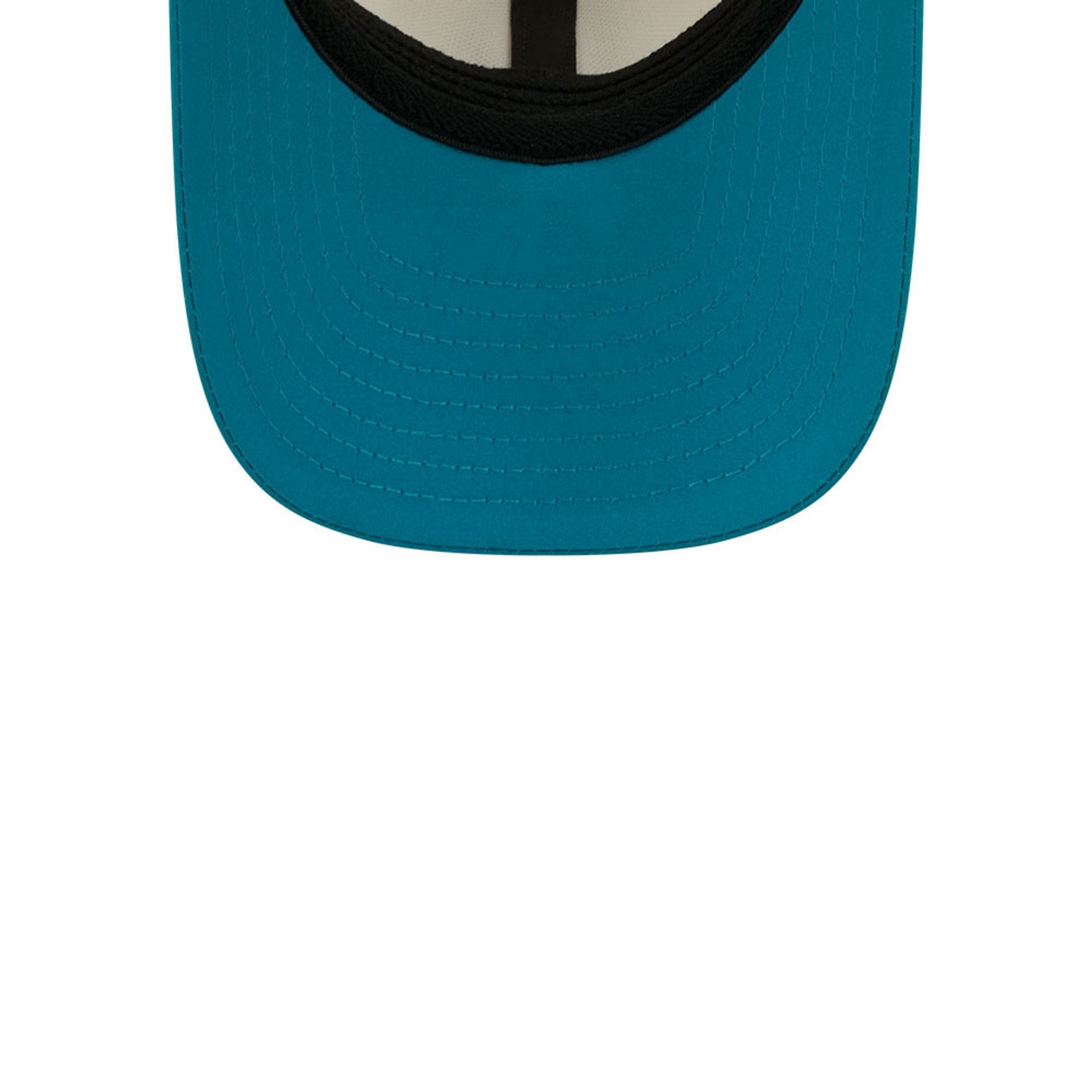 Pictured is this NFL Training 2026 Jacksonville Jaguars 39THIRTY M-Crown Stretch Fit cap in white. 7