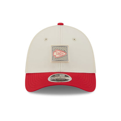 Pictured is this NFL Training 2026 Kansas City Chiefs 39THIRTY M-Crown Stretch Fit cap in white. 2