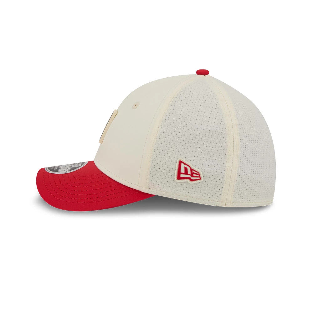 Pictured is this NFL Training 2026 Kansas City Chiefs 39THIRTY M-Crown Stretch Fit cap in white. 6