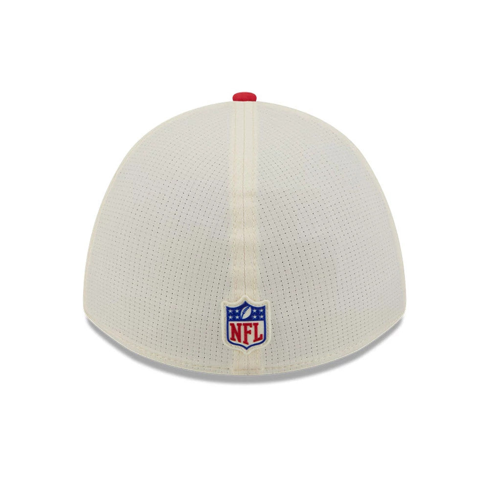 Pictured is this NFL Training 2026 Kansas City Chiefs 39THIRTY M-Crown Stretch Fit cap in white. 4