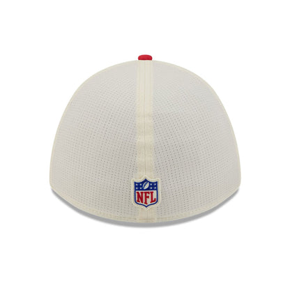 Pictured is this NFL Training 2026 Kansas City Chiefs 39THIRTY M-Crown Stretch Fit cap in white. 4