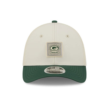 Pictured is this NFL Training 2026 Green Bay Packers 39THIRTY M-Crown Stretch Fit cap in white. 2