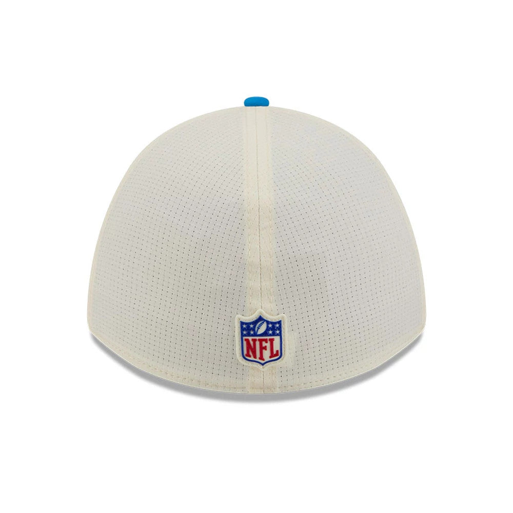 Pictured is this NFL Training 2026 Detroit Lions 39THIRTY M-Crown Stretch Fit cap in white. 4