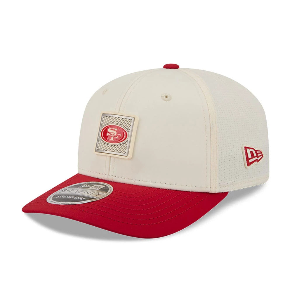 Pictured is this NFL Training 2026 San Francisco 49ers 9SEVENTY Stretch Snap cap in white. 3