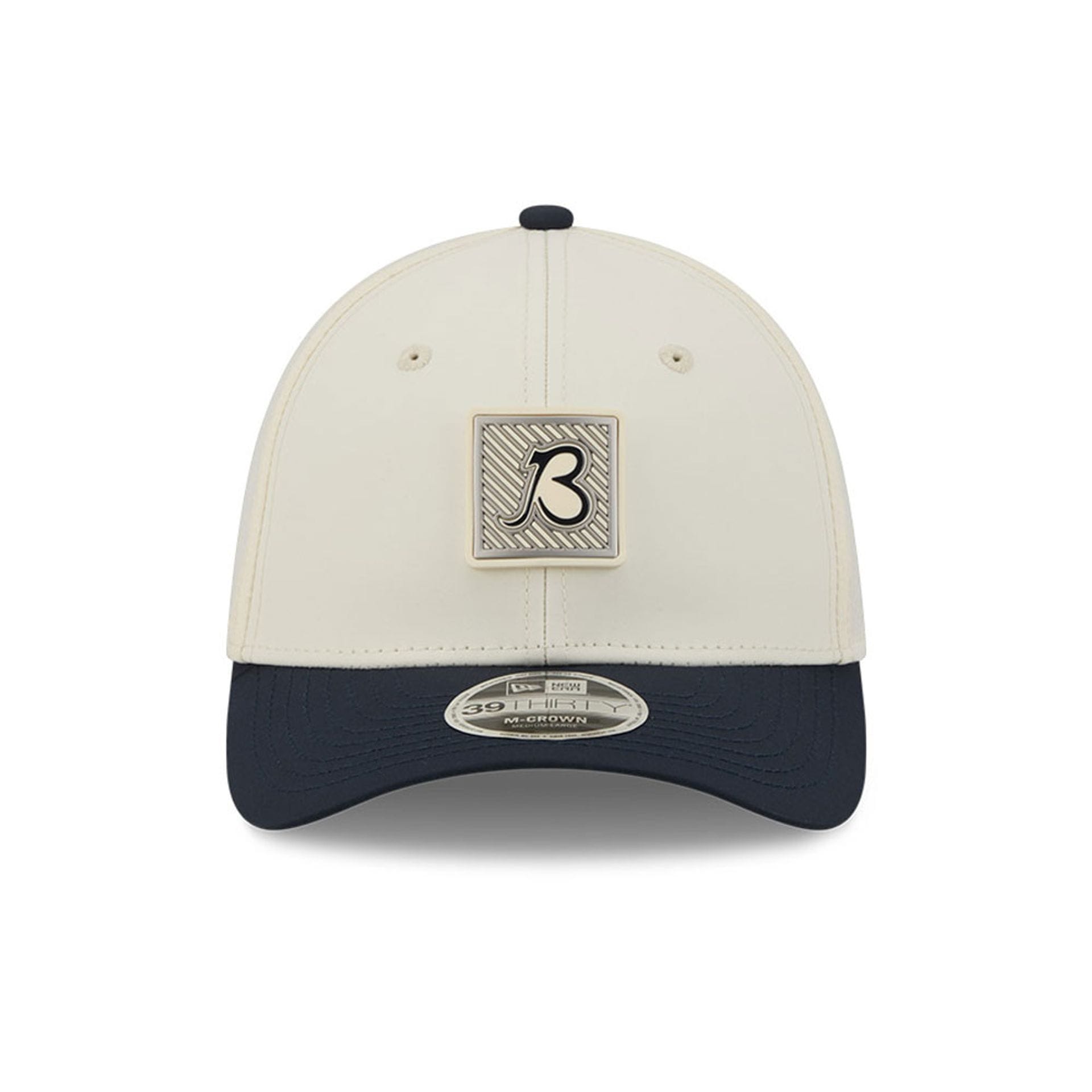 Pictured is this NFL Training 2026 Chicago Bears 39THIRTY M-Crown Stretch Fit cap in white. 2