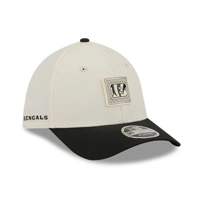 Pictured is this NFL Training 2026 Cincinnati Bengals 39THIRTY M-Crown Stretch Fit cap in white. 1