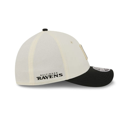 Pictured is this NFL Training 2026 Baltimore Ravens 39THIRTY M-Crown Stretch Fit cap in white. 6