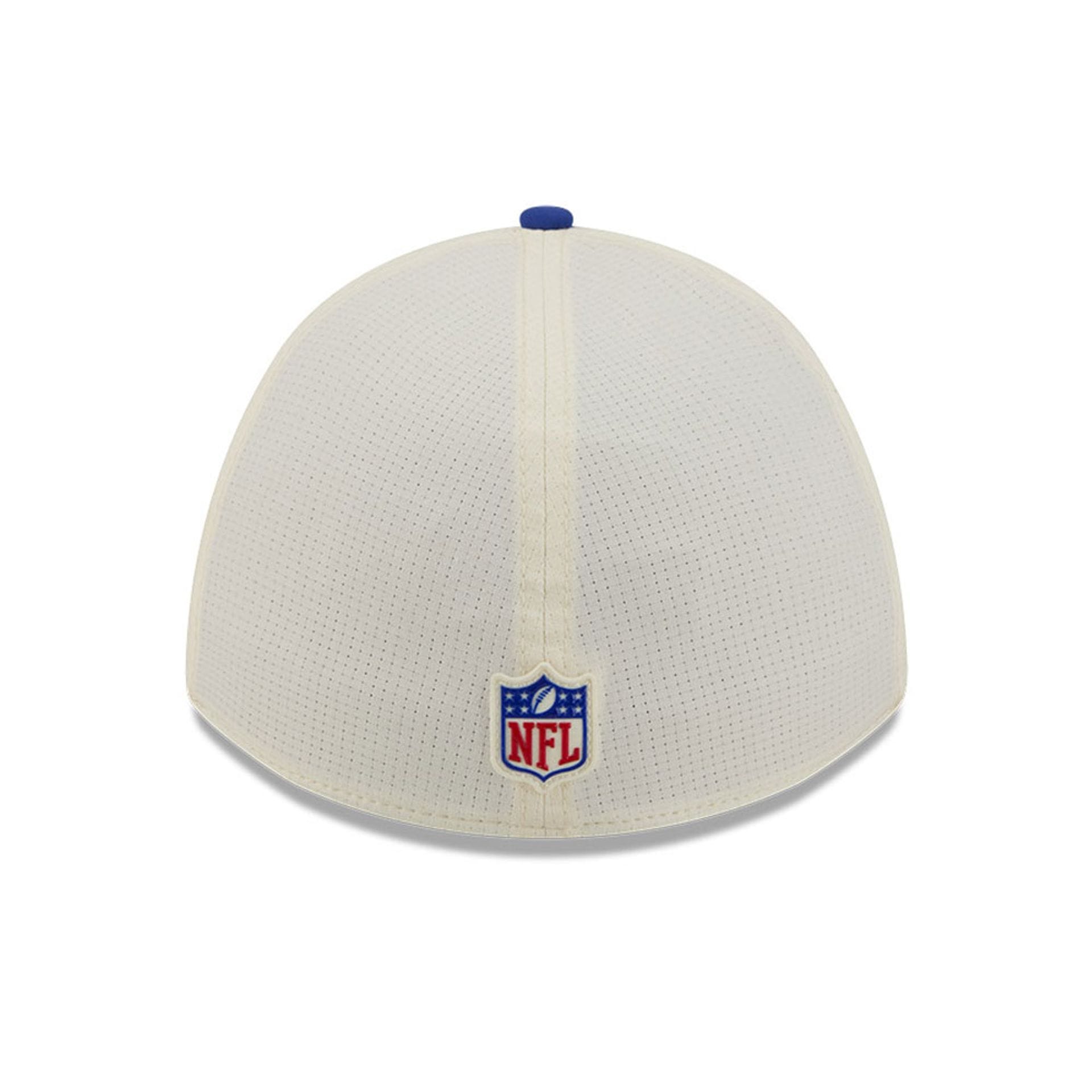 Pictured is this NFL Training 2026 Buffalo Bills 39THIRTY M-Crown Stretch Fit cap in white. 4