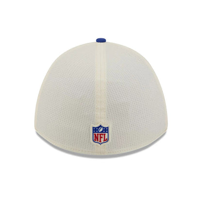 Pictured is this NFL Training 2026 Buffalo Bills 39THIRTY M-Crown Stretch Fit cap in white. 4