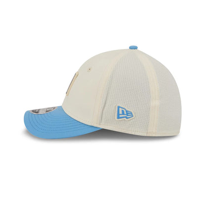 Pictured is this NFL Training 2026 Tennessee Titans 39THIRTY M-Crown Stretch Fit cap in pastel white. 5