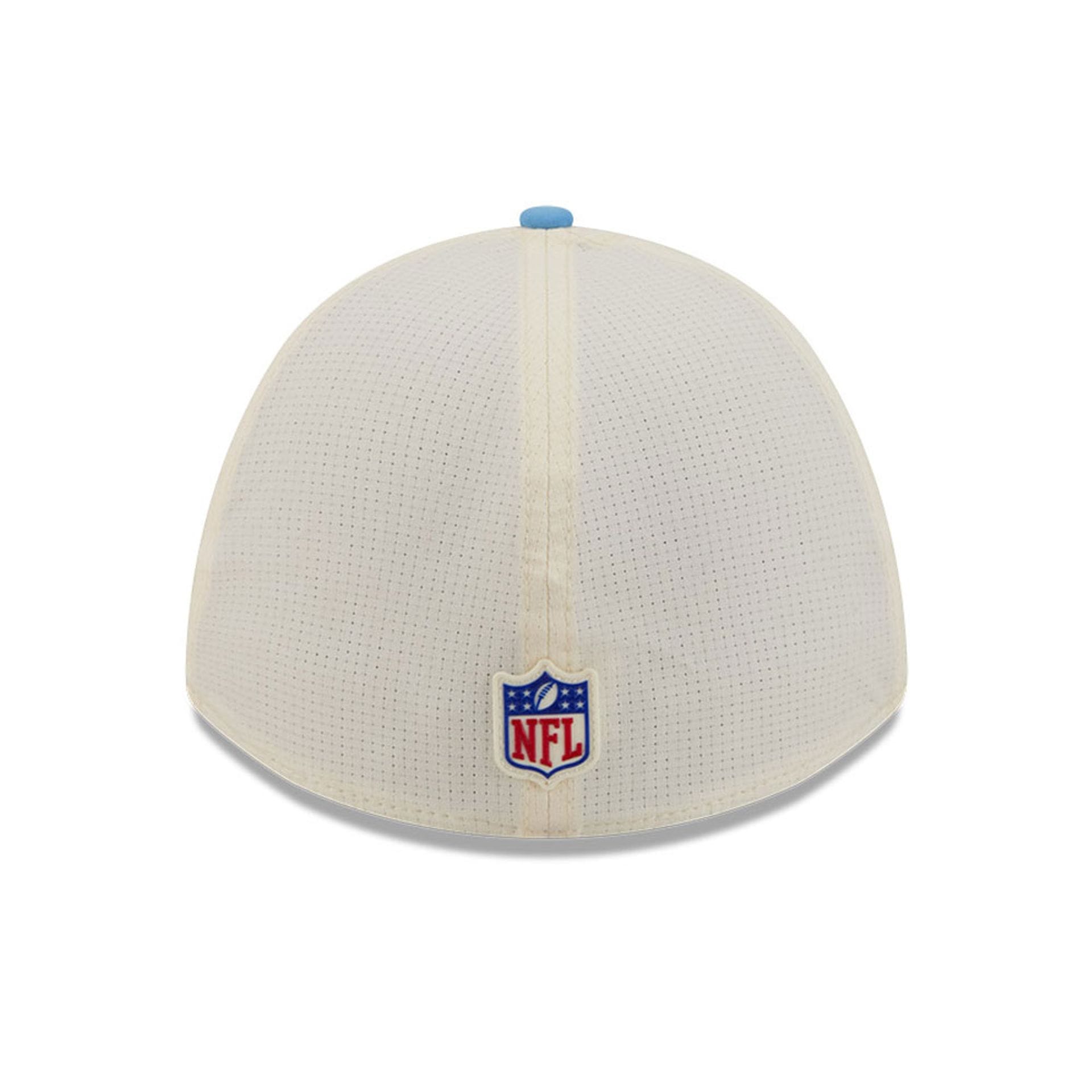 Pictured is this NFL Training 2026 Tennessee Titans 39THIRTY M-Crown Stretch Fit cap in pastel white. 6
