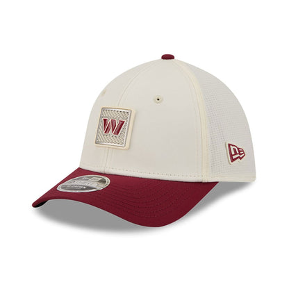 Pictured is this NFL Training 2026 Washington Commanders 39THIRTY M-Crown Stretch Fit cap in white. 3
