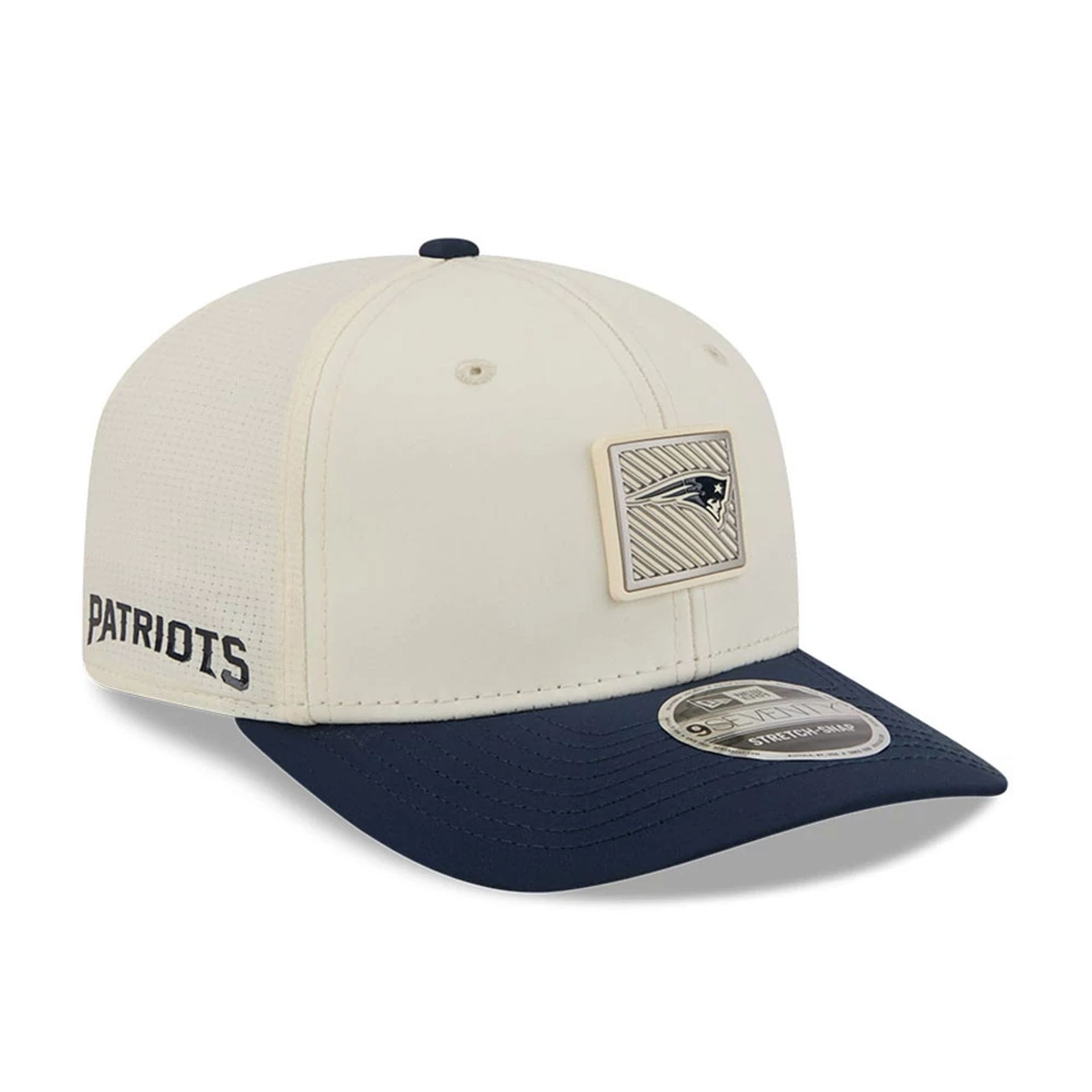 Pictured is this NFL Training 2026 New England Patriots 9SEVENTY Stretch Snap cap in white. 1