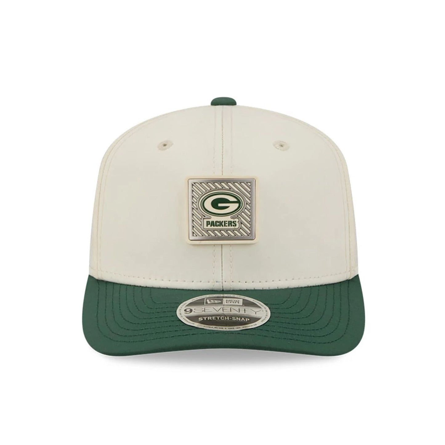 Pictured is this NFL Training 2026 Green Bay Packers 9SEVENTY Stretch Snap cap in white. 2