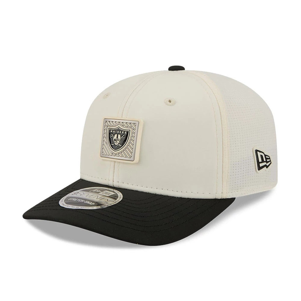Pictured is this NFL Training 2026 Las Vegas Raiders 9SEVENTY Stretch Snap cap in white. 3