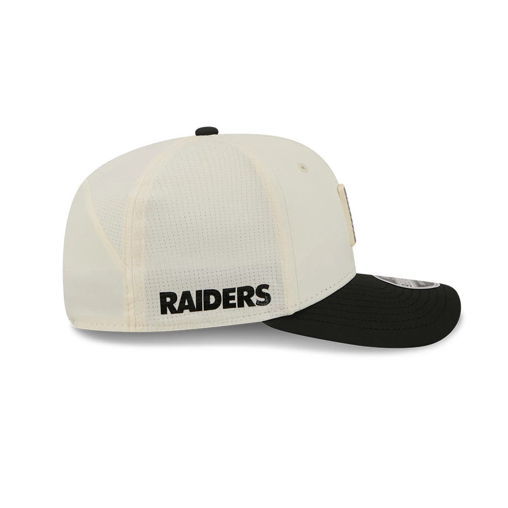 Pictured is this NFL Training 2026 Las Vegas Raiders 9SEVENTY Stretch Snap cap in white. 4