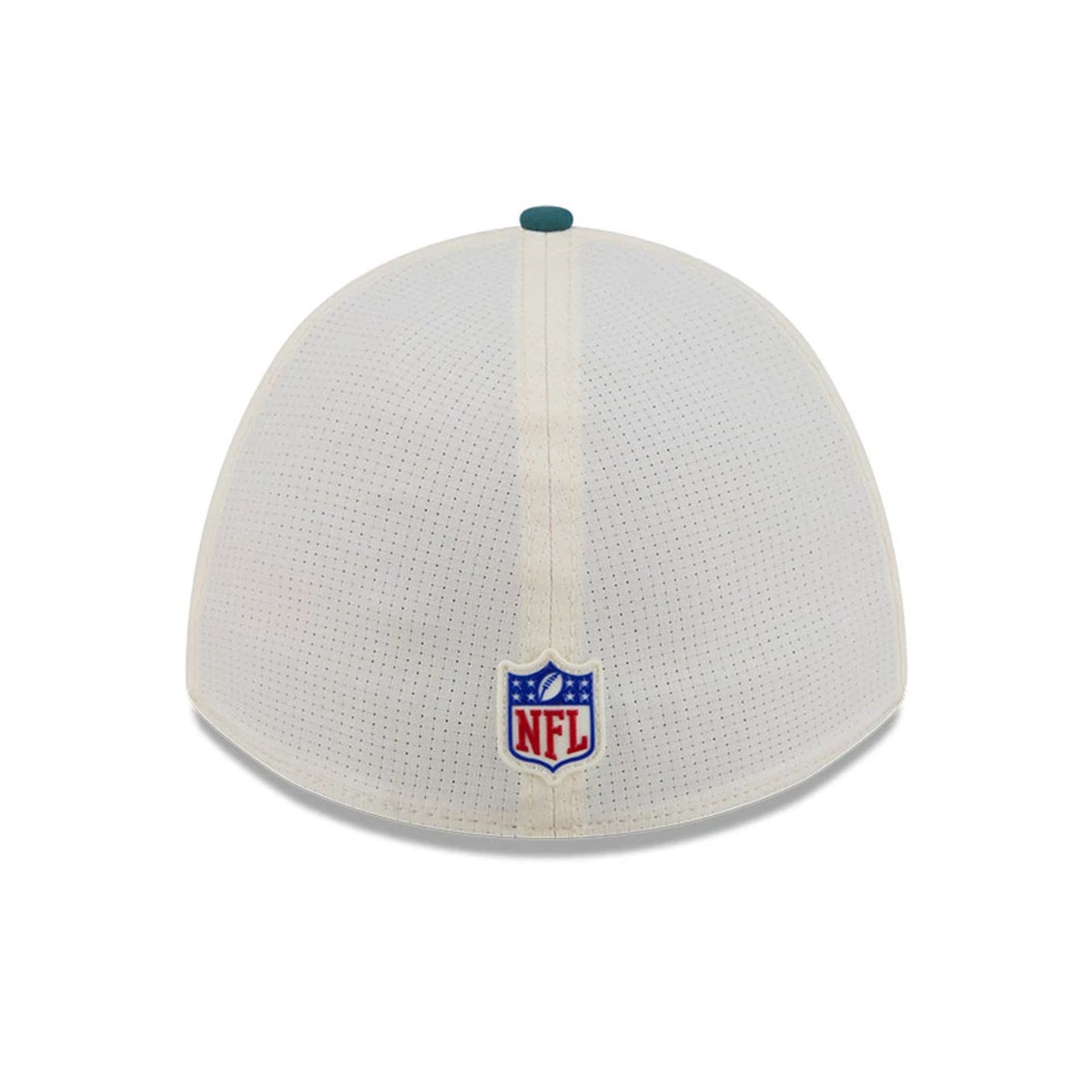 Pictured is this NFL Training 2026 Philadelphia Eagles 39THIRTY M-Crown Stretch Fit cap in white. 6