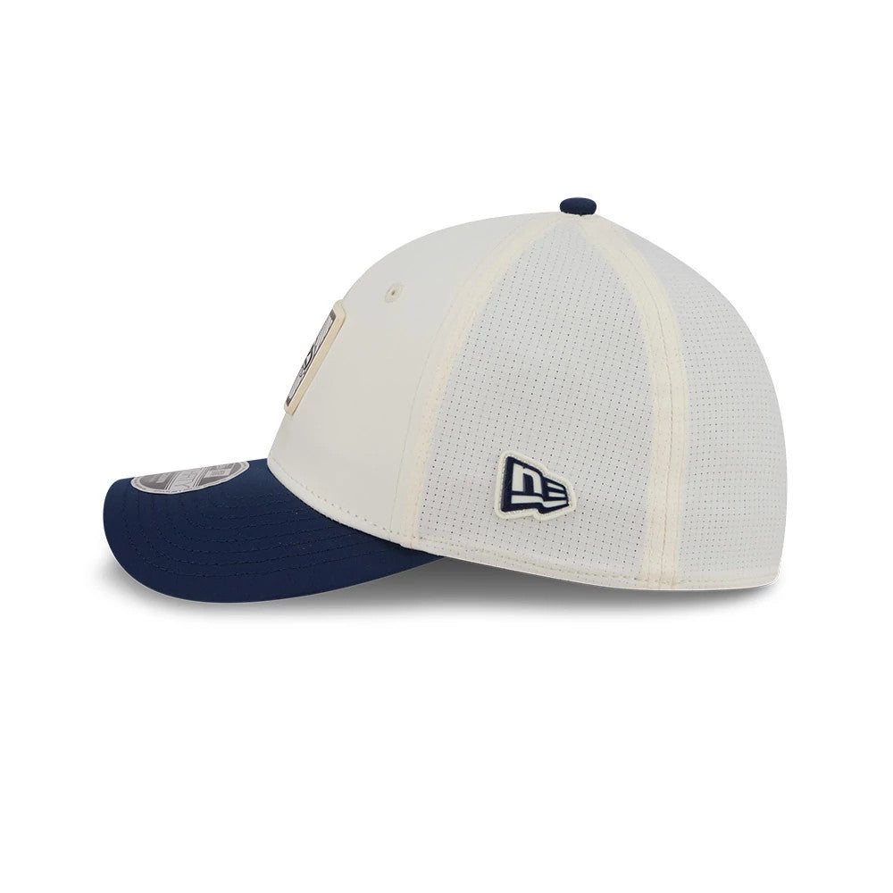 Pictured is this NFL Training 2026 Seattle Seahawks 39THIRTY M-Crown Stretch Fit cap in white. 5