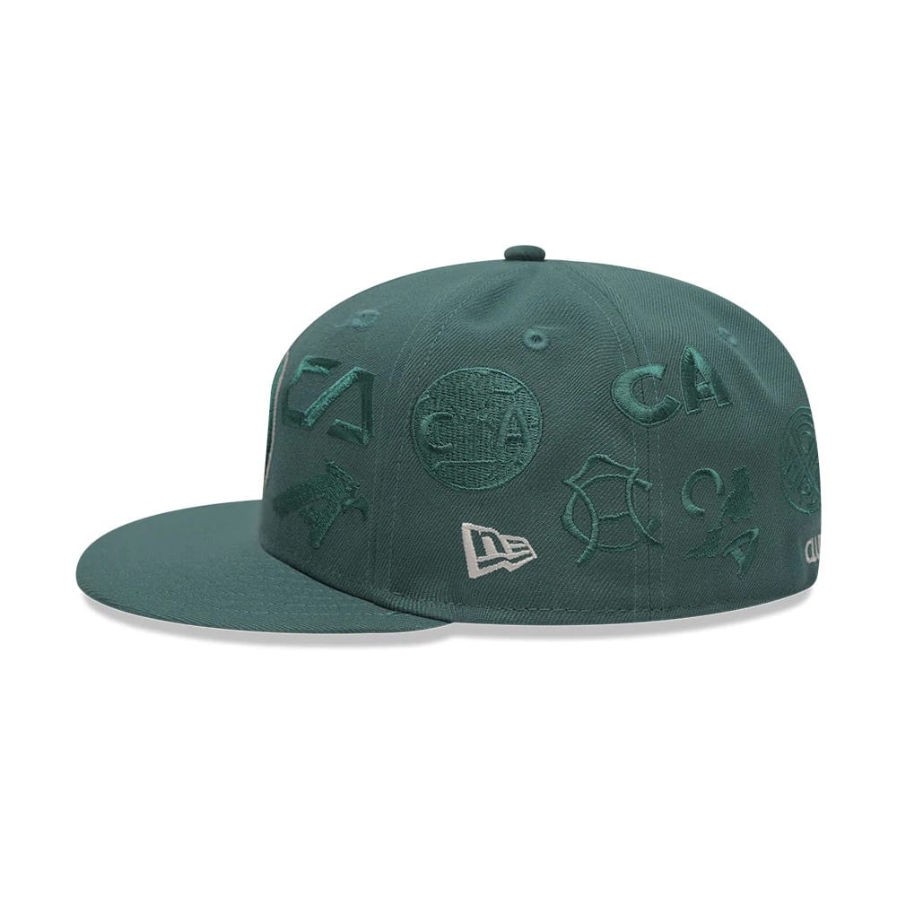 Pictured is this Liga MX All Over Club America 59FIFTY Fitted cap in dark green. 5