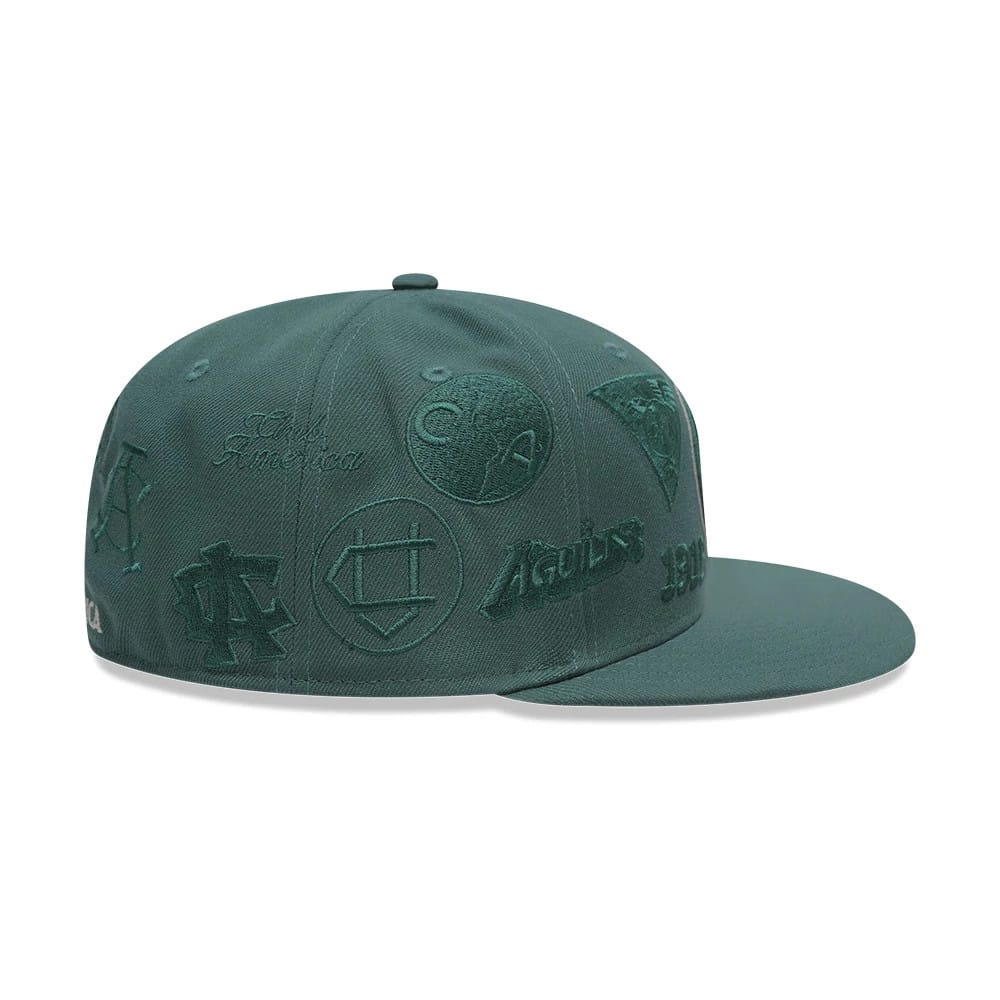 Pictured is this Liga MX All Over Club America 59FIFTY Fitted cap in dark green. 6