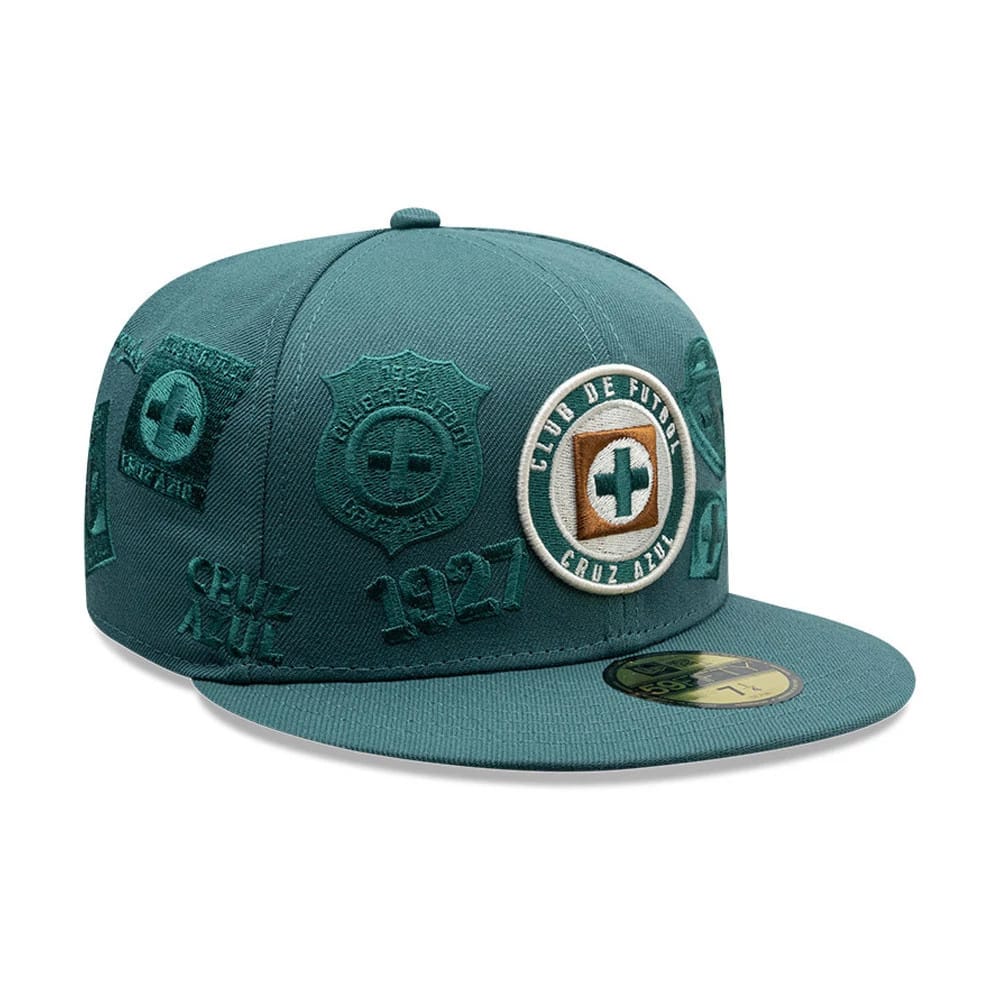 Pictured is this Liga MX All Over Cruz Azul 59FIFTY Fitted cap in dark green. 3