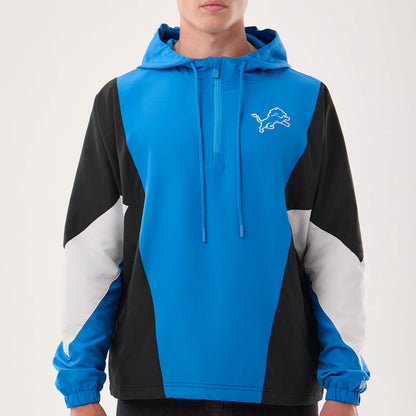 The model is wearing this NFL Detroit Lions Jacket in blue. 3