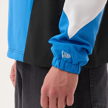 The model is wearing this NFL Detroit Lions Jacket in blue. 5
