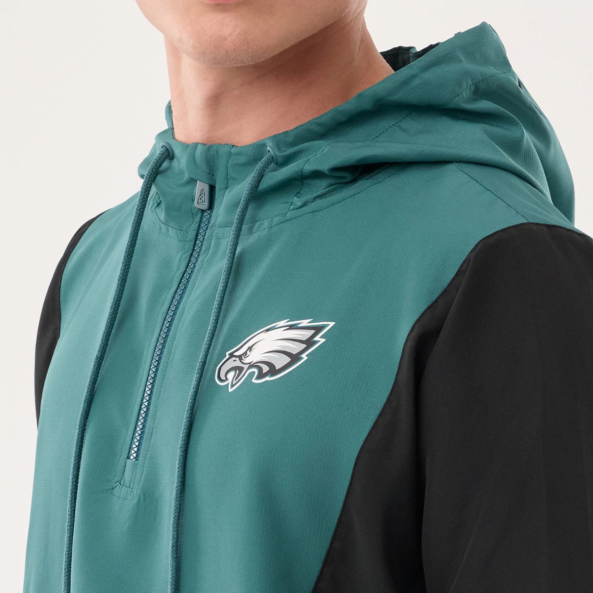 The model is wearing this NFL Philadelphia Eagles Jacket in dark green. 3