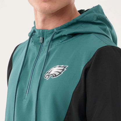 The model is wearing this NFL Philadelphia Eagles Jacket in dark green. 3
