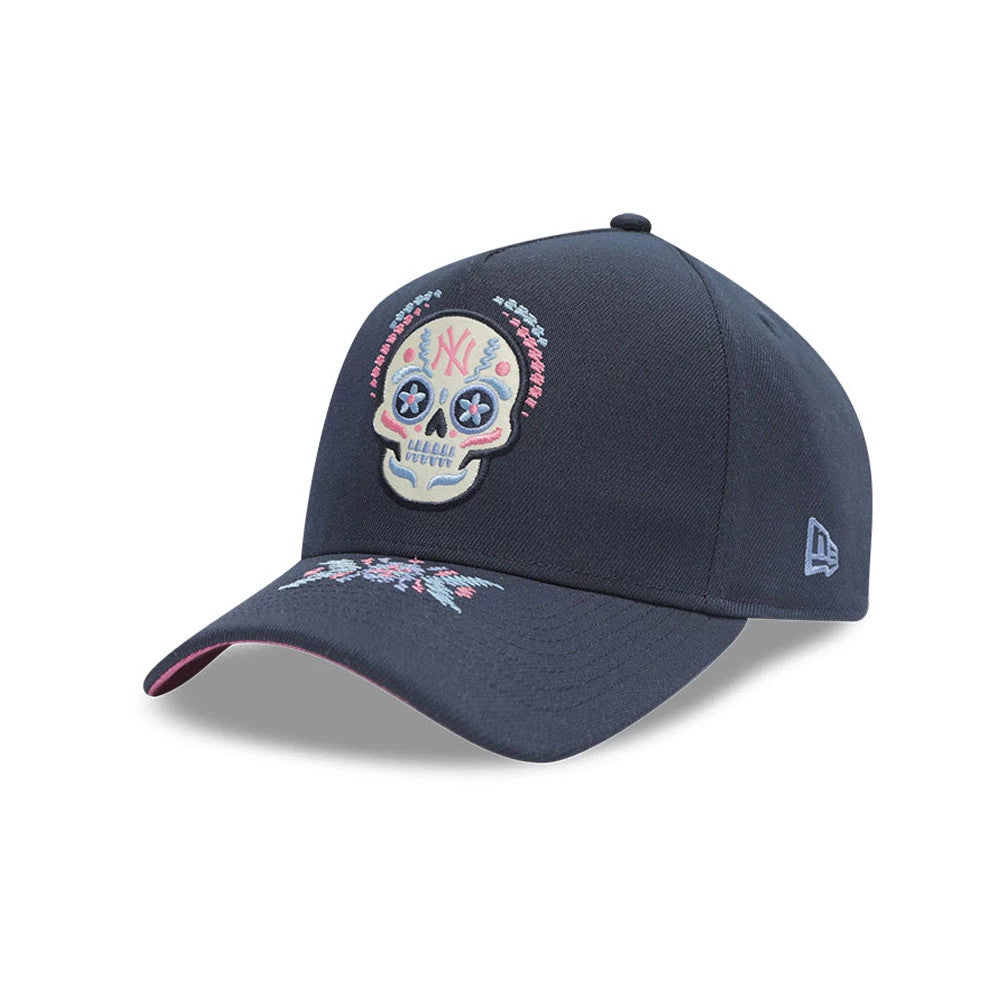 Pictured is this MLB Day Of The Dead New York Yankees 9FORTY A-Frame cap in dark blue. 3