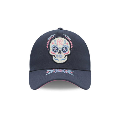 Pictured is this MLB Day Of The Dead New York Yankees 9FORTY A-Frame cap in dark blue. 2