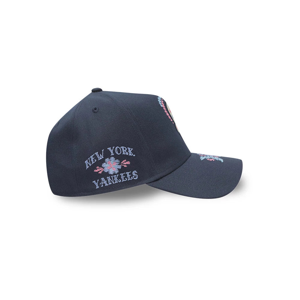 Pictured is this MLB Day Of The Dead New York Yankees 9FORTY A-Frame cap in dark blue. 5