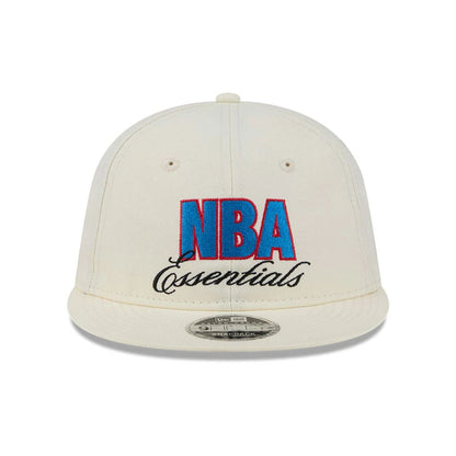Pictured is this FOG x NBA Logo Retro Crown 9FIFTY Snapback Adjustable cap in white. 3