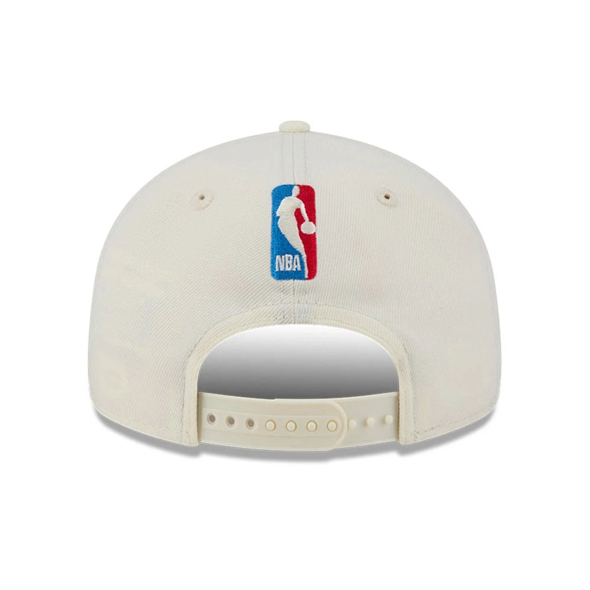 Pictured is this FOG x NBA Logo Retro Crown 9FIFTY Snapback Adjustable cap in white. 5