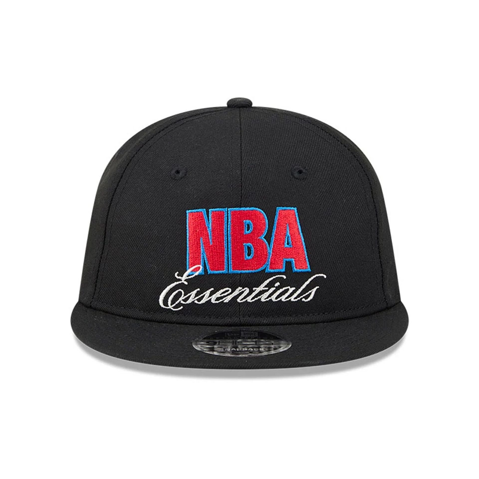 Pictured is this FOG x NBA Logo Retro Crown 9FIFTY Snapback Adjustable cap in black. 3